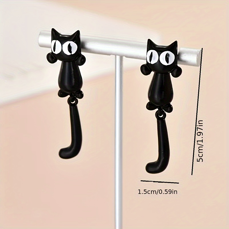 Boho Style Cartoon Cat Dangle Earrings Lightweight & Durable